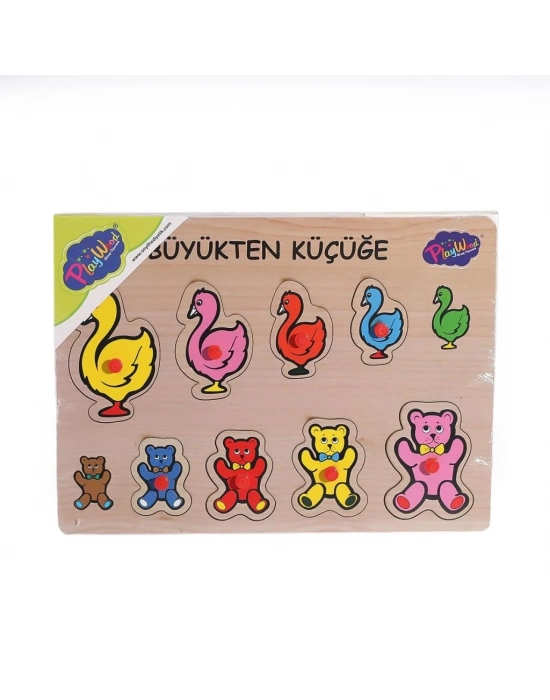 ® 131-132 ONY Ahşap Tutmalı Puzzle Büyükten Küçüğe -Onyıl