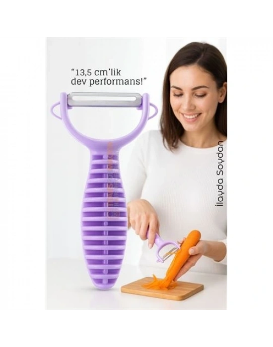 ® 13,5 cm Ergonomik Sebze Soyacağı – Renkli Tasarım, Paslanmaz Bıçaklı, Konforlu Kullanım