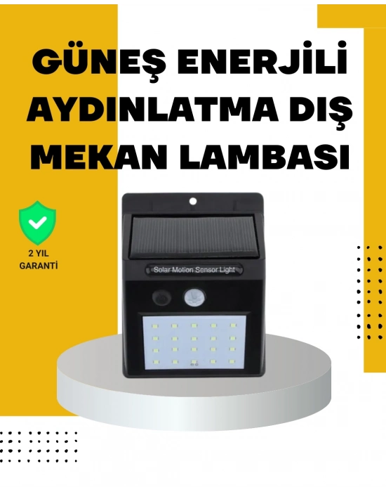 ® 144 LEDli Geniş Aydınlatma Alanına Sahip Güneş Enerjili Güvenlik Lambası