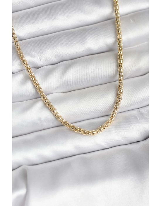 ® 14K Gold Renk Kaplama Boru Zincir Model CM Kadın Kolye