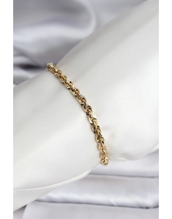 ® 14K Gold Renk Kaplama Burgu Zincir Model CM Kadın Bileklik