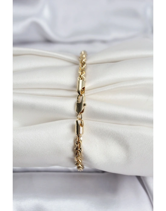 ® 14K Gold Renk Kaplama Burgu Zincir Model CM Kadın Bileklik