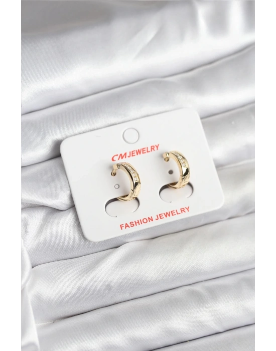 ® 14K Gold Renk Kaplama CM Kadın Küpe