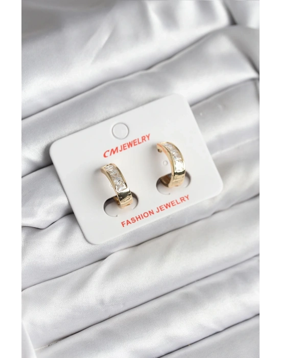 ® 14K Gold Renk Kaplama CM Kadın Küpe