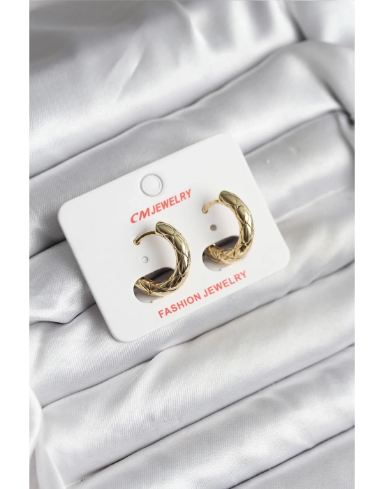 ® 14K Gold Renk Kaplama CM Kadın Küpe