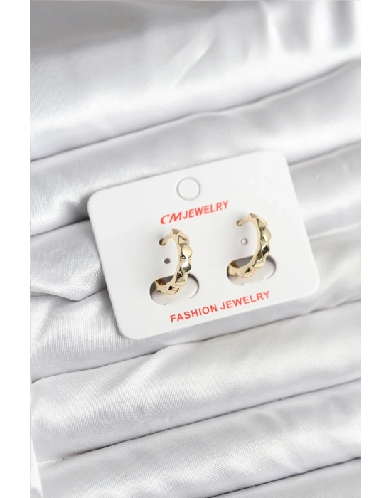 ® 14K Gold Renk Kaplama CM Kadın Küpe