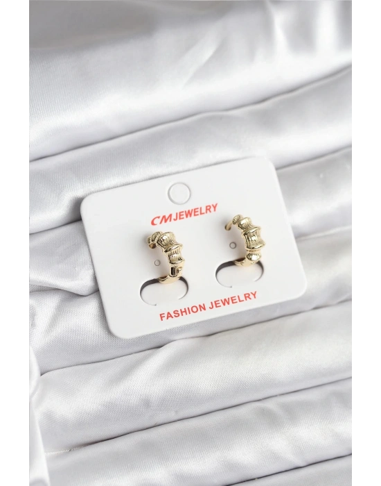 ® 14K Gold Renk Kaplama CM Kadın Küpe