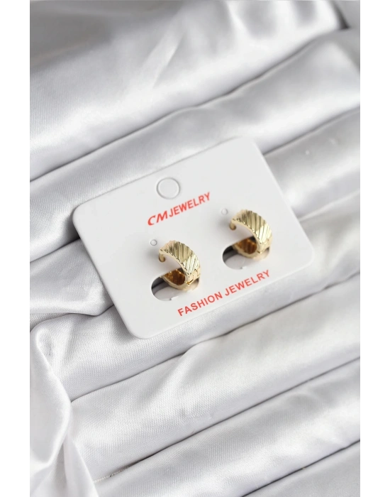 ® 14K Gold Renk Kaplama CM Kadın Küpe