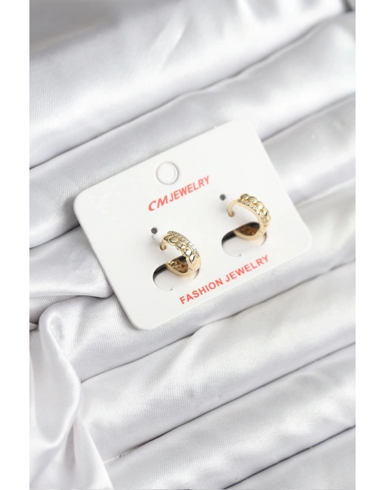 ® 14K Gold Renk Kaplama CM Kadın Küpe