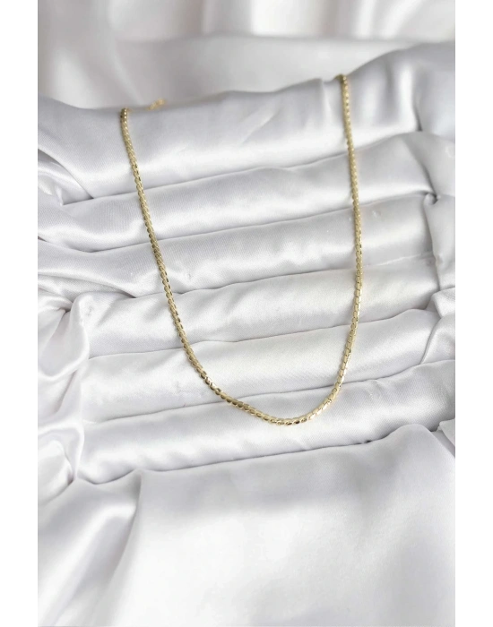 ® 14K Gold Renk Kaplama Ezme Zincir Model CM Kadın Kolye