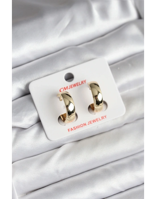 ® 14K Gold Renk Kaplama Halka CM Kadın Küpe