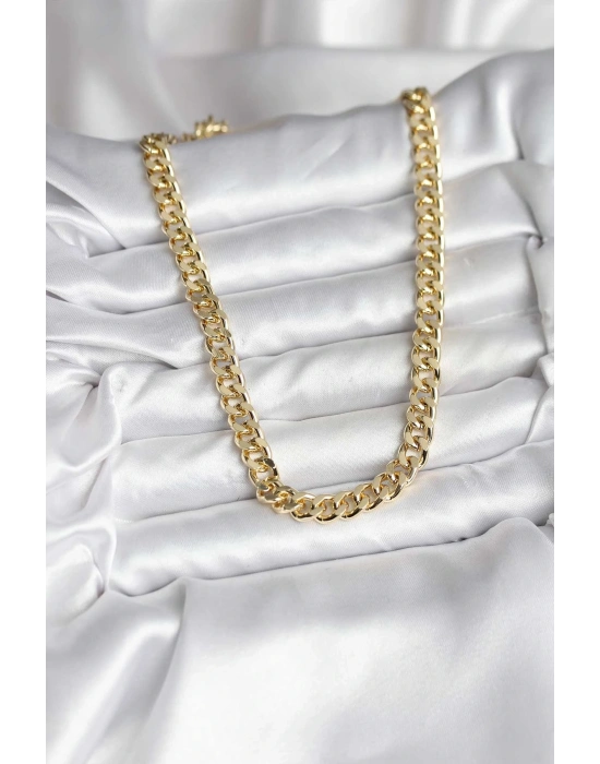 ® 14K Gold Renk Kaplama Kalın Zincir Model CM Kadın Kolye