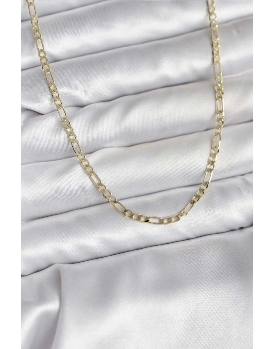 ® 14K Gold Renk Kaplama Kuşgözü Zincir Model Pirinç CM Kadın Kolye