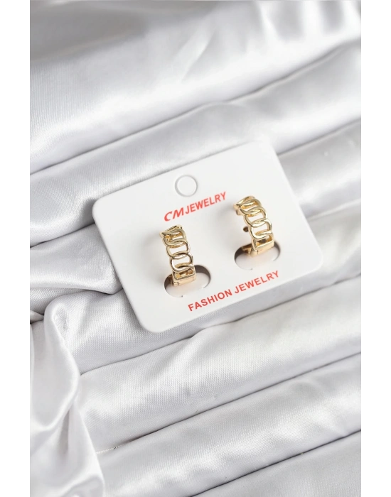 ® 14K Gold Renk Kaplama Samanyolu Model CM Kadın Küpe