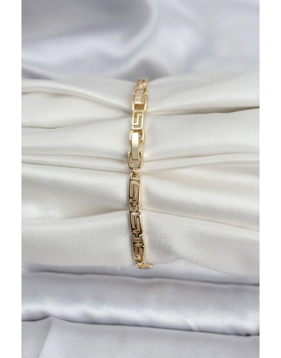 ® 14K Gold Renk Kaplama Zirkon Taşlı Baget Model CM Kadın Bileklik