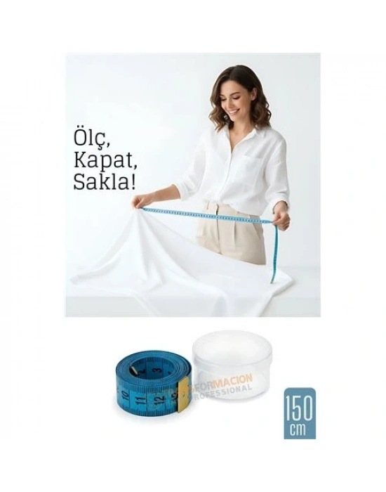 ® 150 cm Plastik Kutulu Mezura – Esnek, Dayanıklı, Dikiş ve Ölçüm İçin Pratik Şerit Metre