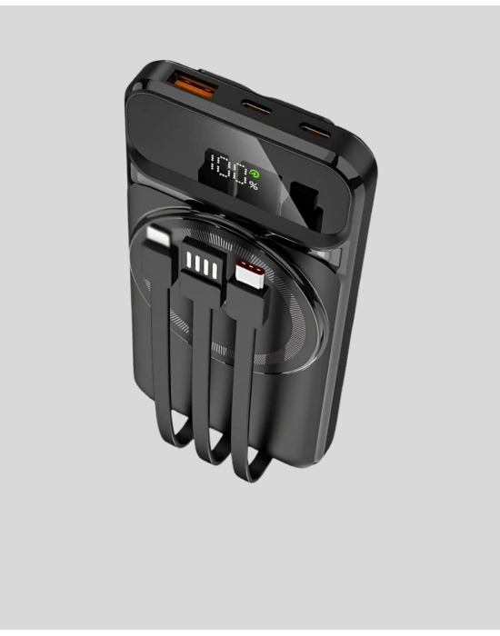 ® 15W Kablosuz Hızlı Şarjlı 10000 mAh Powerbank – Taşınabilir, LED Göstergeli