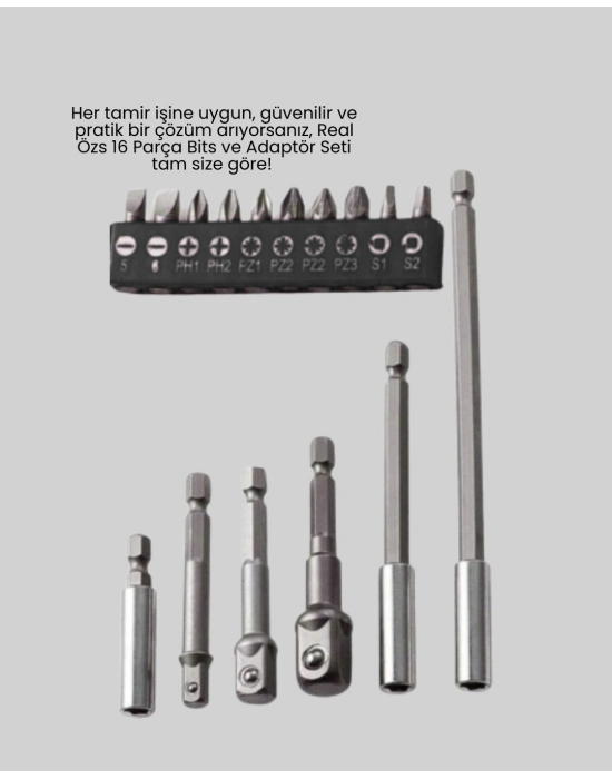® 16 Parça Usta İşçilik Bits Takımı Vida Sökme Takma Set
