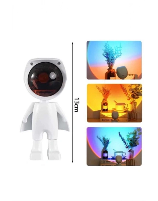 ® 180 Derece Dönebilen Astronot Masa ve Gece Lambası Projektör