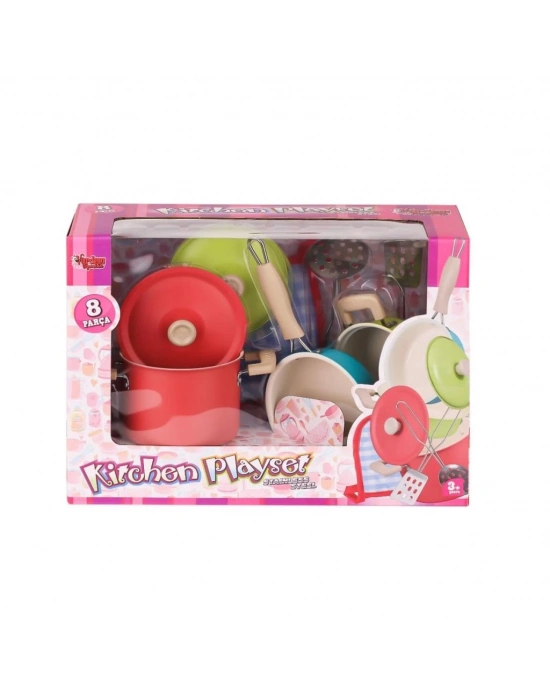 ® 1818-7A  Tencere 8 Parça Pembe -Vardem Oyuncak