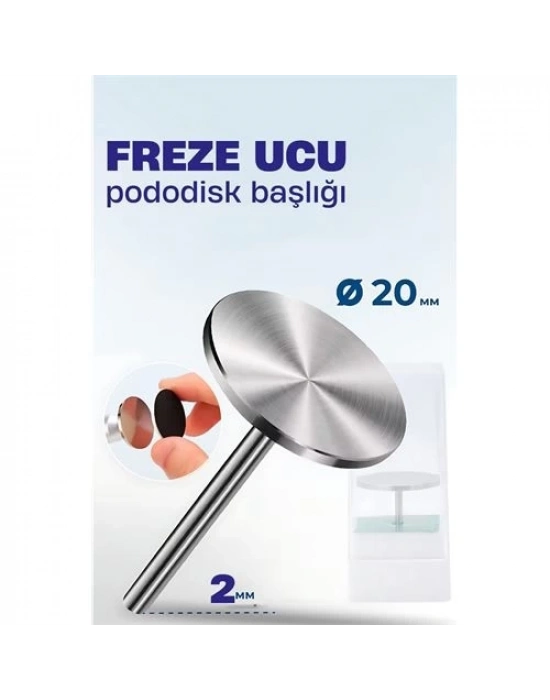 ® 20 mm Pododisk Başlığı - Pododisk Freze Ucu Profesyonel Paslanmaz Çelik