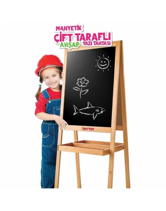 ® 2195 AYAKLI ÇİFT TARAFLI MANYETİK AHŞAP YAZI TAHTASI