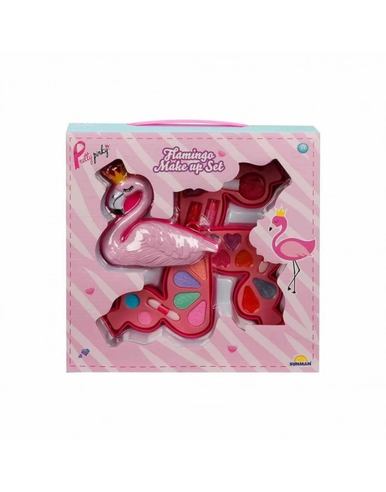 ® 2599 Flamingo Şekilli 3 Katlı Makyaj Güzellik Seti