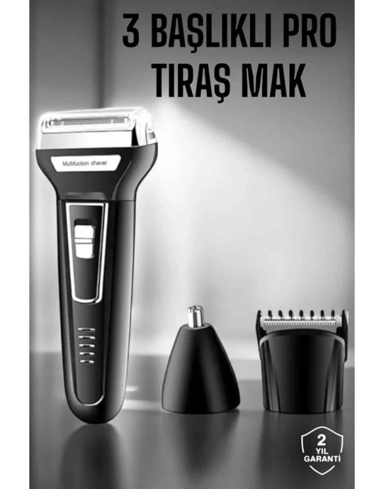 ® 3 Başlıklı Kulak Ve Burun Tıraş Makinesi Erkeklere Özel