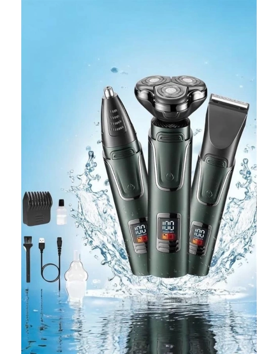 ® 3 Başlıklı Profesyonel Saç ve Sakal Bakım Seti Vücut, Burun ve Kulak Tüy Alma