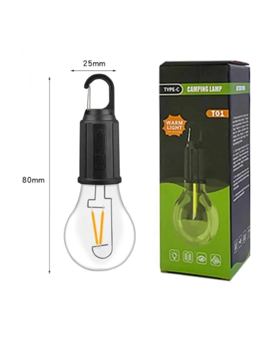 ® 3 Farklı Mod LEDli Şarjlı Asma Kancalı Kamp Lambası Taşınabilir Ampul