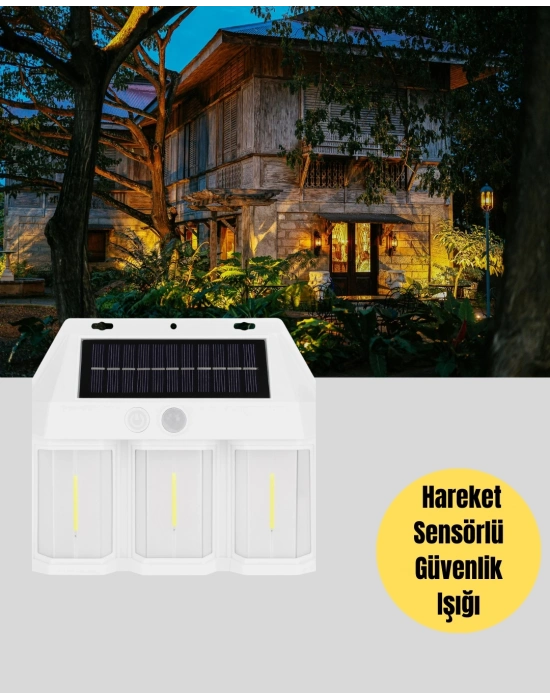 ® 3 in 1 Solar Duvar Lambası – IP65 Su Geçirmez, Hareket Sensörlü