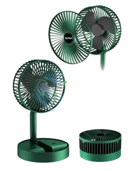 ® 3 Kademe Hız Ayarlı Vantilatör Telefon Standlı Şarjlı Katlanabilir Soğutucu Pervane