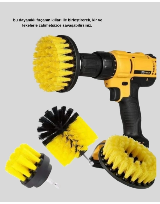 ® 3 Parça Matkap Fırça Temizlik Seti – Her Yüzey İçin Güçlü ve Pratik Çözüm