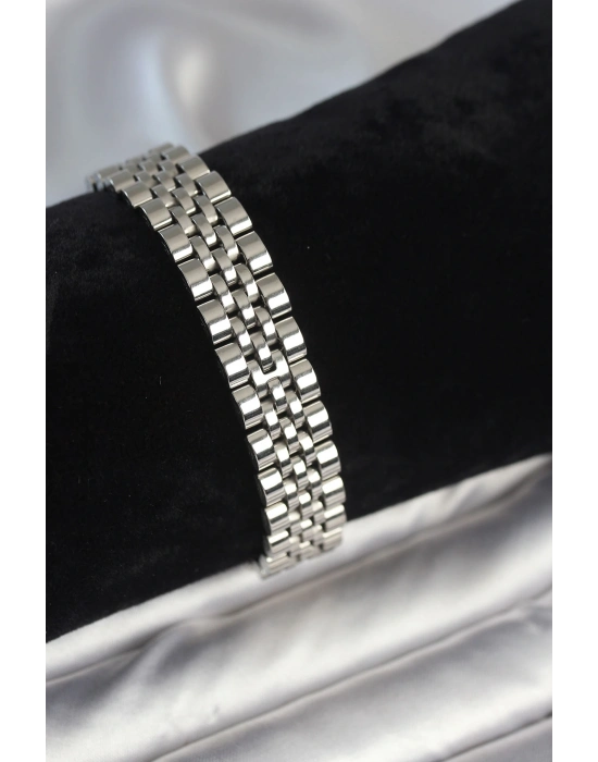 ® 316L Çelik 12 mm Kalınlıkta Gümüş Renkli Erkek Bileklik