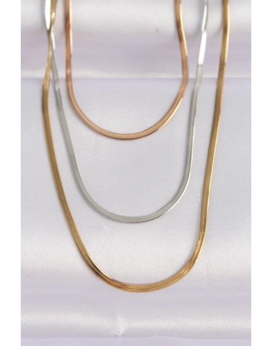 ® 316L Çelik 3 Renkli İtalyan Zincir Çoklu Kolye