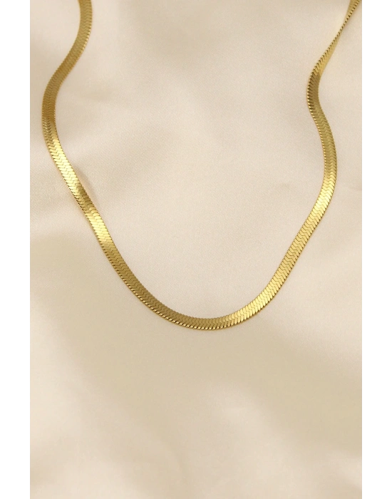 ® 316L Çelik Altın Renk 45 cm İtalyan Zincir Model Kadın Kolye