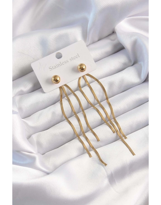 ® 316L Çelik Altın Renk İtalyan Model Topçuk Küpe