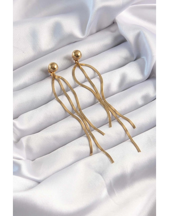 ® 316L Çelik Altın Renk İtalyan Model Topçuk Küpe