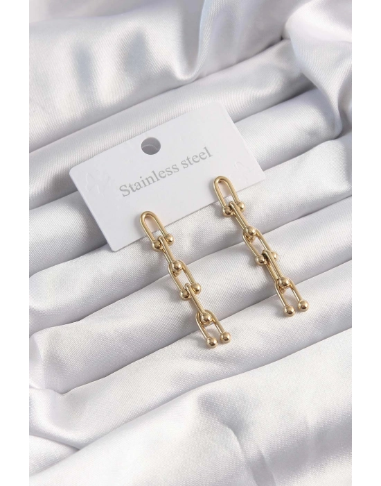 ® 316L Çelik Altın Renk Sallantılı Model Küpe
