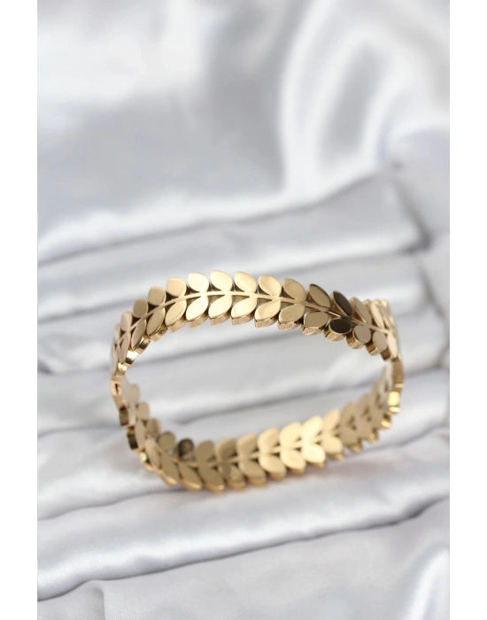 ® 316L Çelik Başak Model Kadın Kelepçe Bileklik