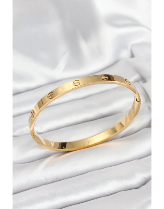® 316L Çelik Gold Renk 65 mm Kadın Kelepçe Bileklik