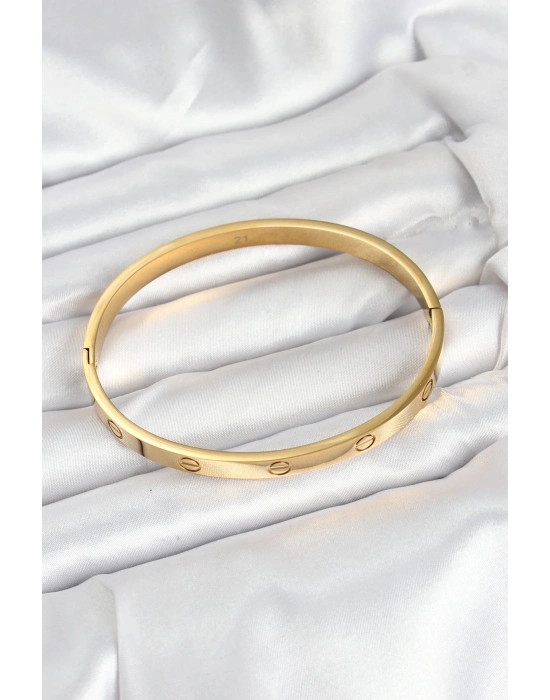 ® 316L Çelik Gold Renk 65 mm Kadın Kelepçe Bileklik