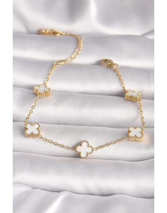 ® 316L Çelik Gold Renk Baby Boy Yonca Model Kadın Bileklik