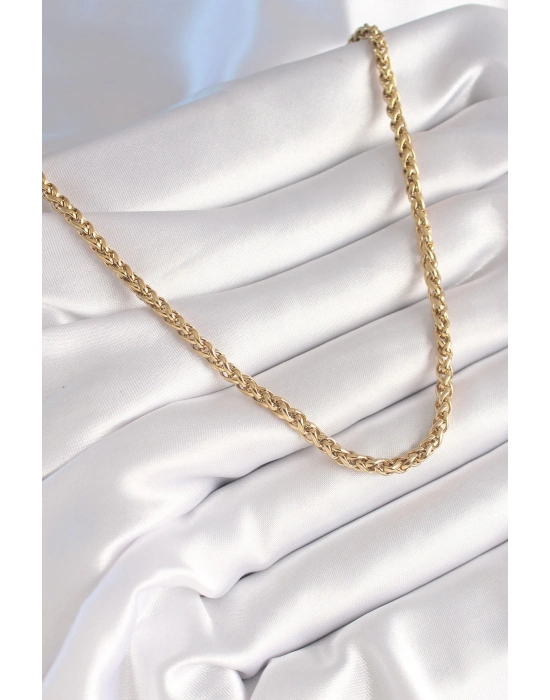 ® 316L Çelik Gold Renk Burgu Zincir Model Kadın Kolye