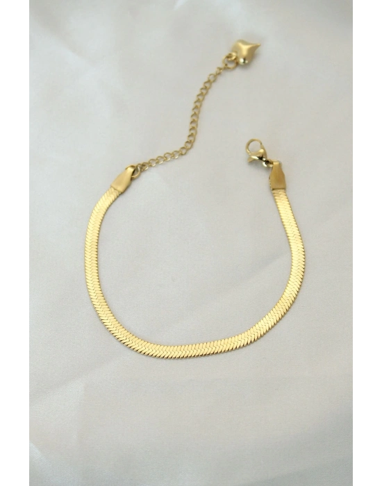 ® 316L Çelik Gold Renk İtalyan Zincirli Bileklik
