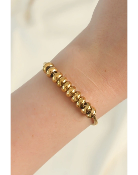 ® 316L Çelik Gold Renk Oval Figürlü Bileklik