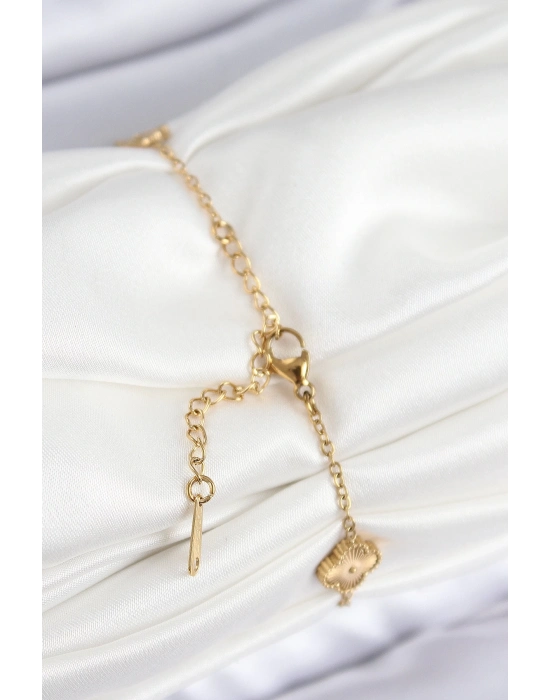 ® 316L Çelik Gold Renk Yonca Kadın Bileklik