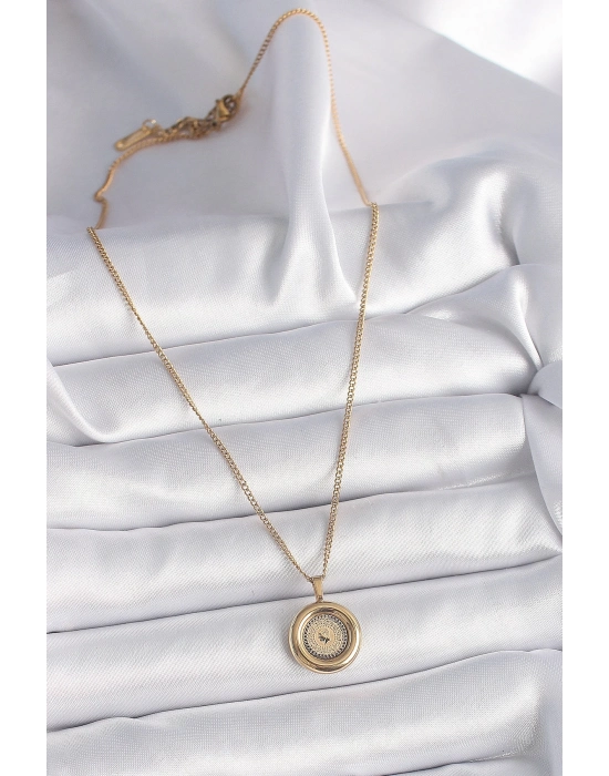 ® 316L Çelik Gold Renk Zincir Gold Altın Model Kadın Kolye