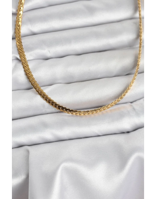 ® 316L Çelik Gold Renk Zincir Kadın Kolye