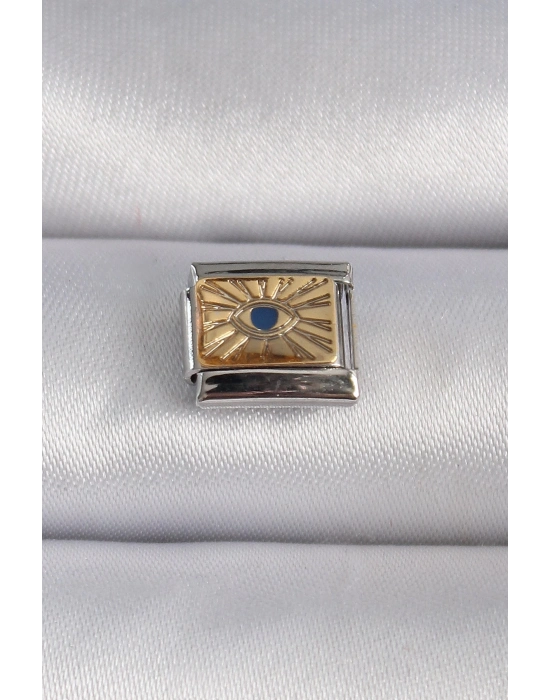 ® 316L Çelik Gümüş Renk Altın Göz İşlemeli Nomination Charm